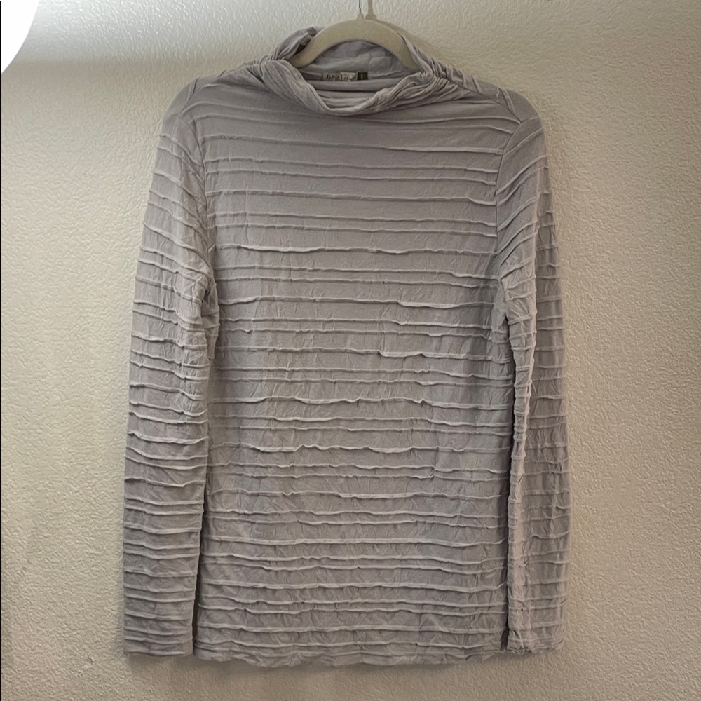 Chalet et Ceci Light Gray mock turtle neck oversized classic academia S